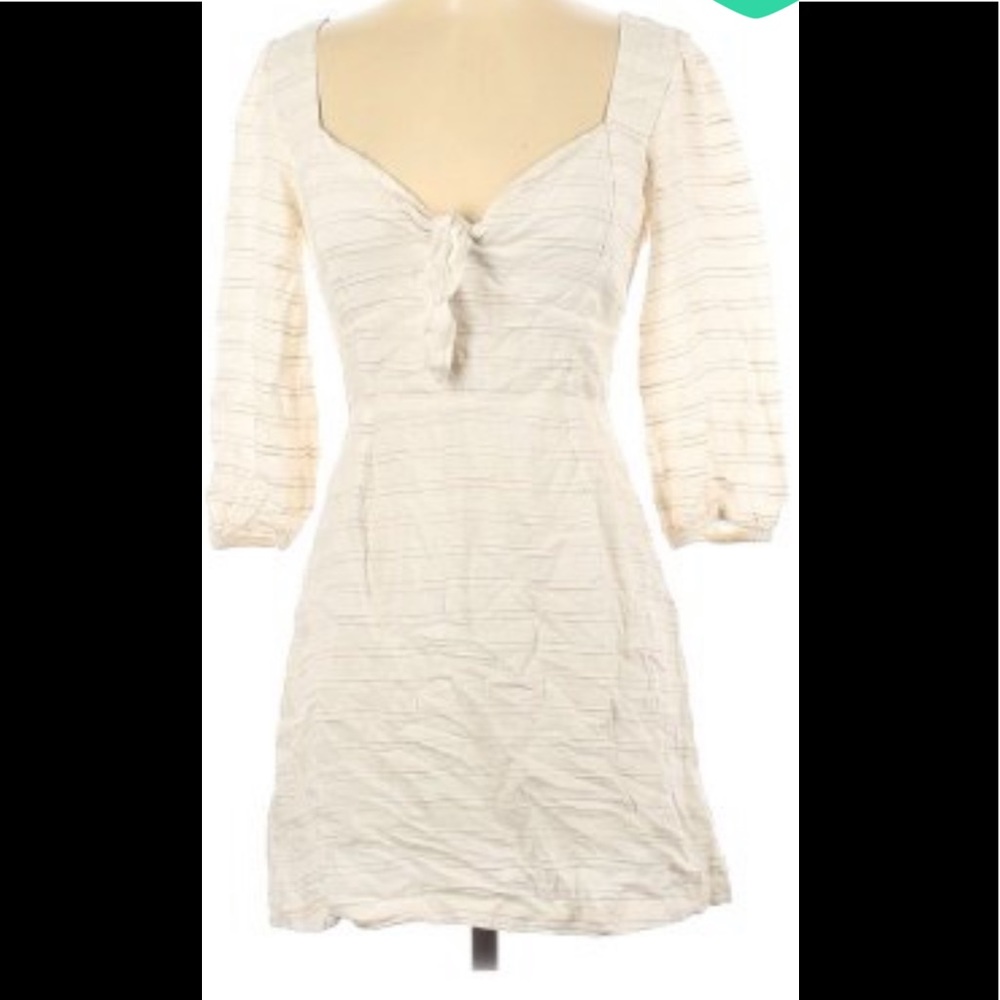 LSpace ivory 3/4 sleeve dress